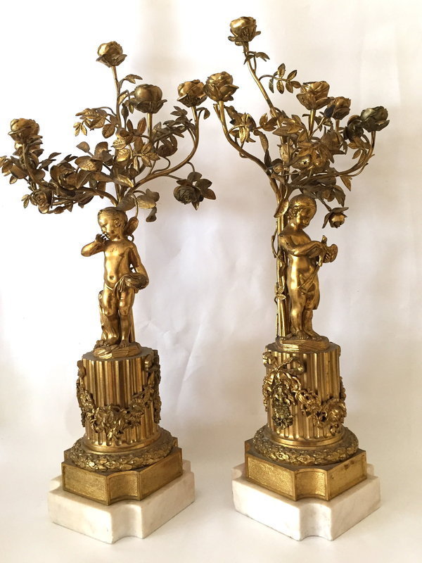 Antique French gilt bronze candelabra c.1860