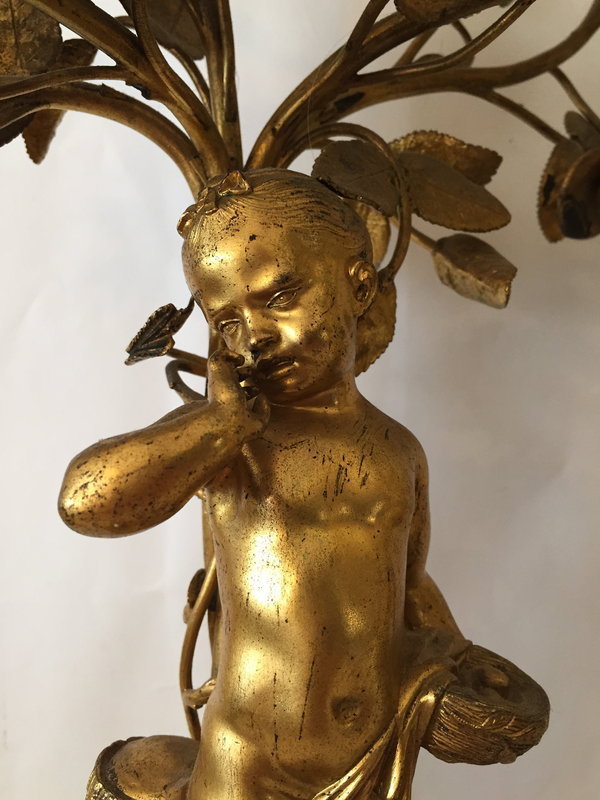 Antique French gilt bronze candelabra c.1860