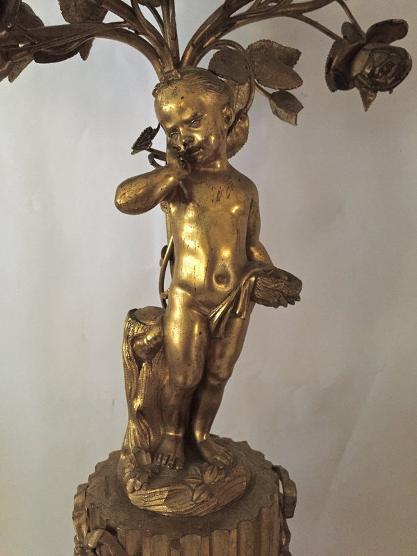 Antique French gilt bronze candelabra c.1860