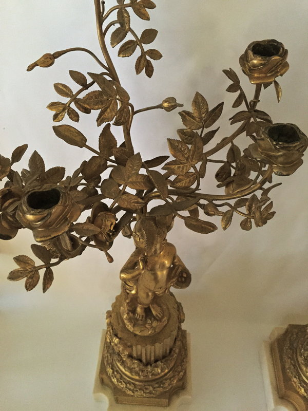 Antique French gilt bronze candelabra c.1860