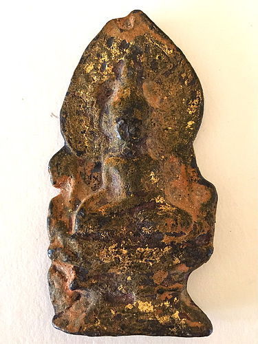 Antique Thai Buddha Amulet gold gilt