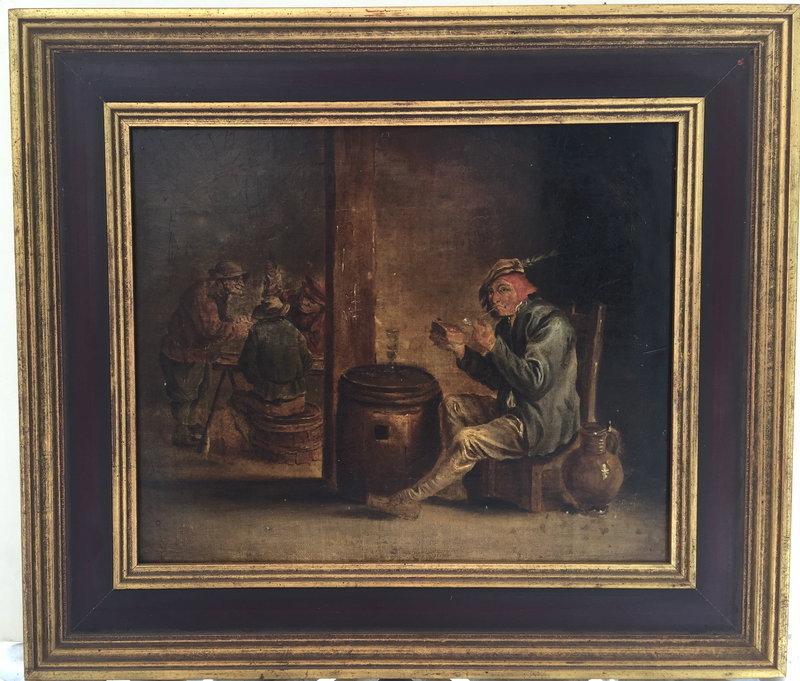 Dutch old master Tavern Scene after David Teniers