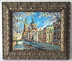Russian Impressionist Oil Trinity Church St. Petersburg
