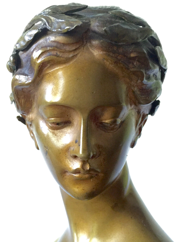Italian Bronze Bust Woman Antonio Garella Sculpture