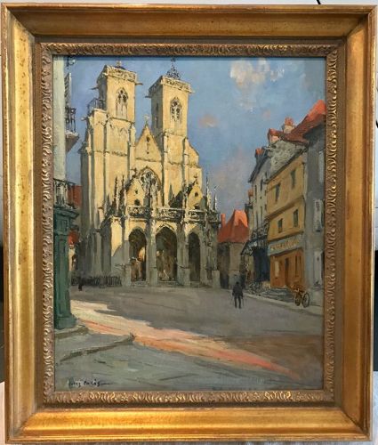 European Cathedral Jules Pages Impressionist Oil Painting