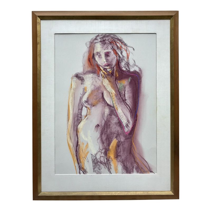 Vintage Modernist Pastel of a Female Nude by Gerrard Haggerty