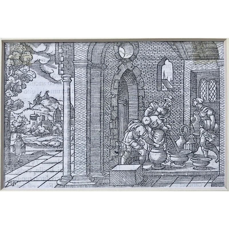 Old Master 16th Century Woodcut Engraving Print by Virgil Solis C.1550