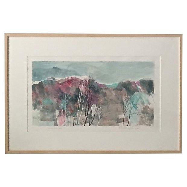 Modernist Landscape Oil by Katherine Chan Liu 1988