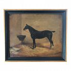 Antique English Oil Painting Portrait of a Horse by John Tunnard