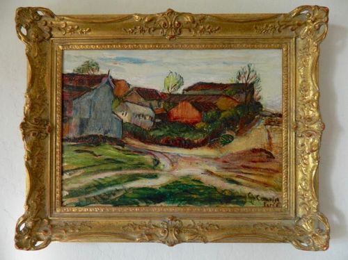 Charles Camion Postimpressionist Oil Painting French Country Village