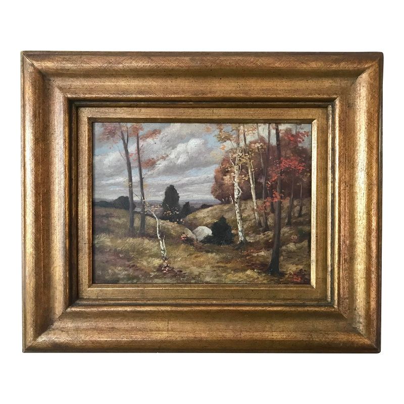 Impressionist Oil Painting New York Fall Landscape Thomas De Laurier