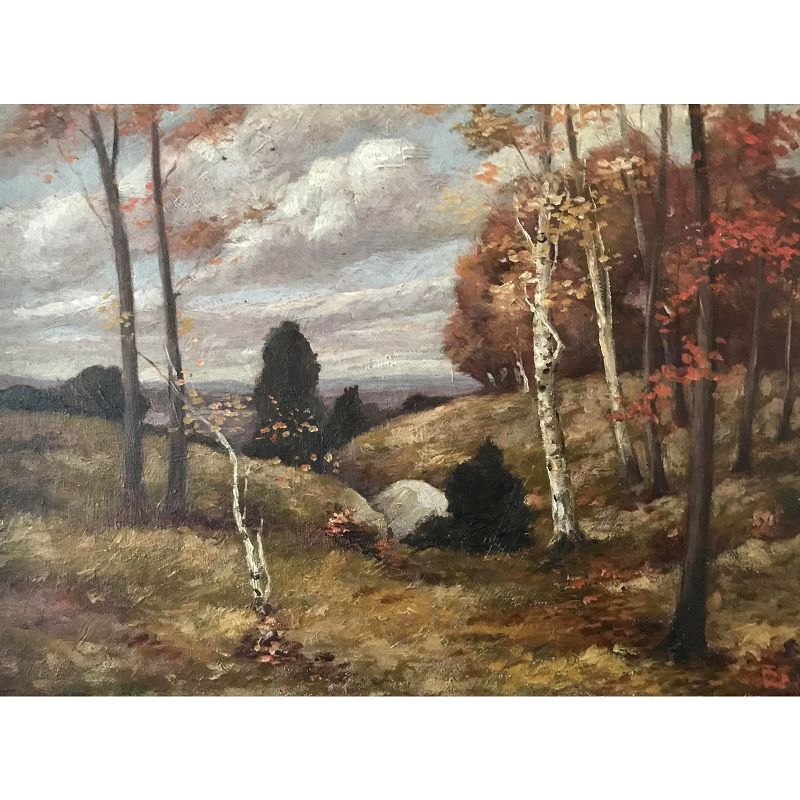 Impressionist Oil Painting New York Fall Landscape Thomas De Laurier