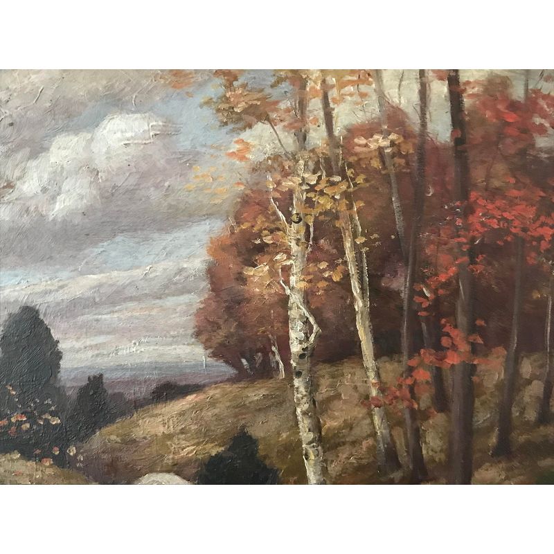 Impressionist Oil Painting New York Fall Landscape Thomas De Laurier