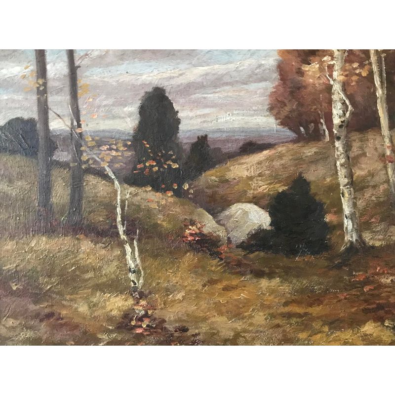 Impressionist Oil Painting New York Fall Landscape Thomas De Laurier