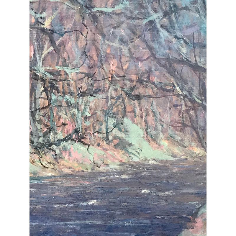 Oil Painting Wooded Stream by Harry Leslie Hoffman Old Lyme School Art