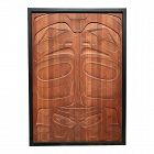 Vintage Haida Indian Carved Northwest Coast Cedar Panel Eagle Bear