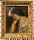 American Impressionist Oil Painting Portrait of a Woman by C F Keller