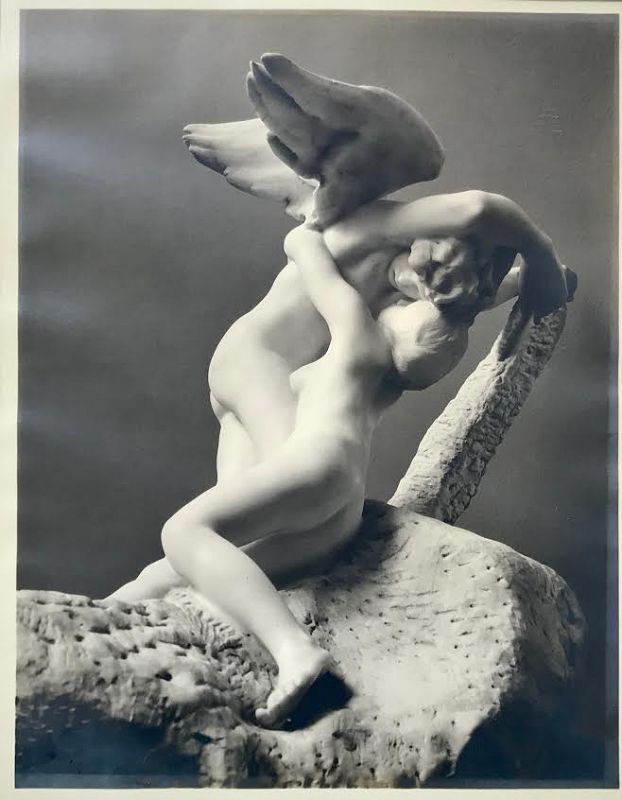 Antique Photograph Rodin's Sculpture of Cupid Signed by Auguste Rodin