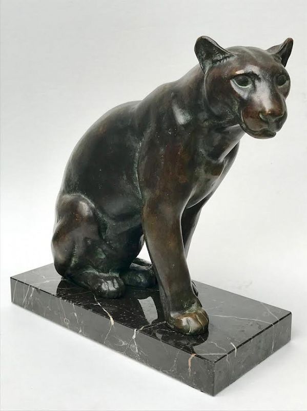 Original Vintage French Art Deco Bronze of a Panther by Max Le Verrier