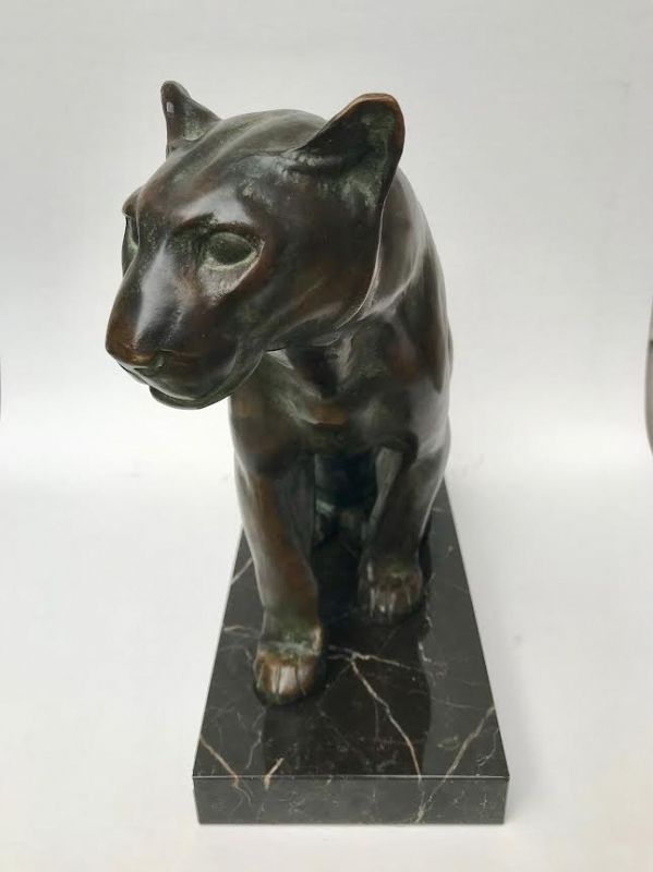 Original Vintage French Art Deco Bronze of a Panther by Max Le Verrier