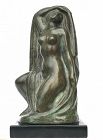 Vintage Modenist Bronze Nude "The Bather" by Ernesto Tamariz Mexico