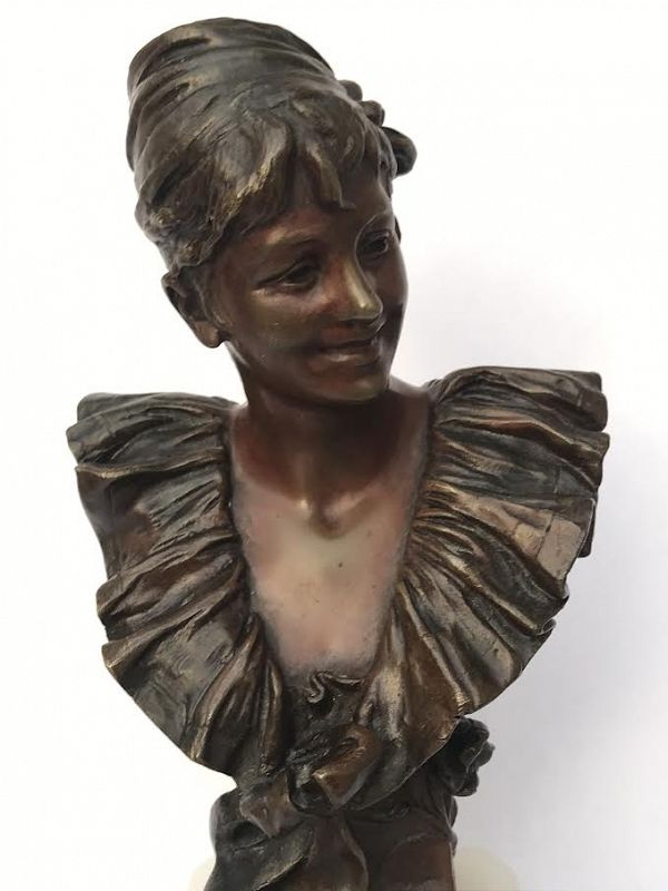 French Art Nouveau Bronze of a Woman by Georges Van Der Straeten