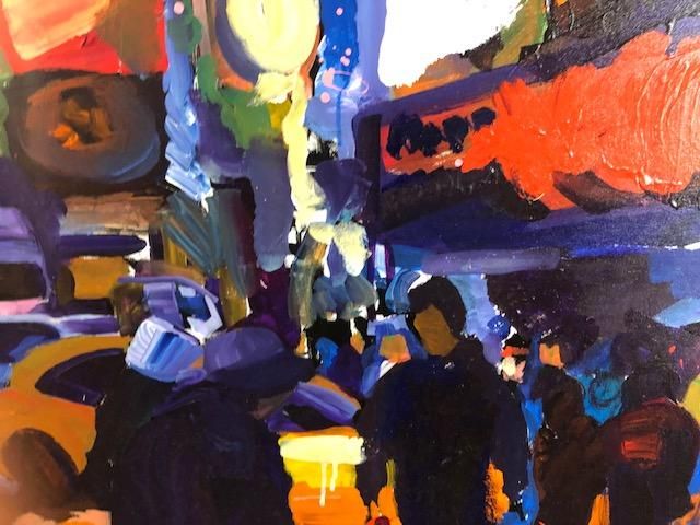 New York Manhattan Scene Expressionist Painting by Tom Christopher