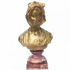 Antique French Gilt Bronze of a Woman by Jean-Baptiste Greuze Paris