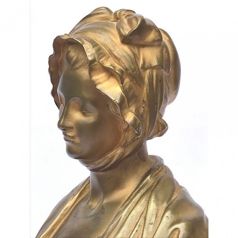 Antique French Gilt Bronze of a Woman by Jean-Baptiste Greuze Paris