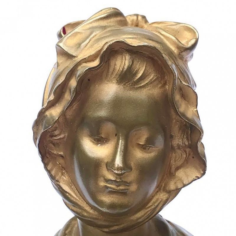 Antique French Gilt Bronze of a Woman by Jean-Baptiste Greuze Paris