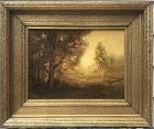 Antique American Oil Painting Impressionist Landscape Circa 1900