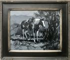 Oil Painting Portrait of a Western Horse in a Landscape by John Jones