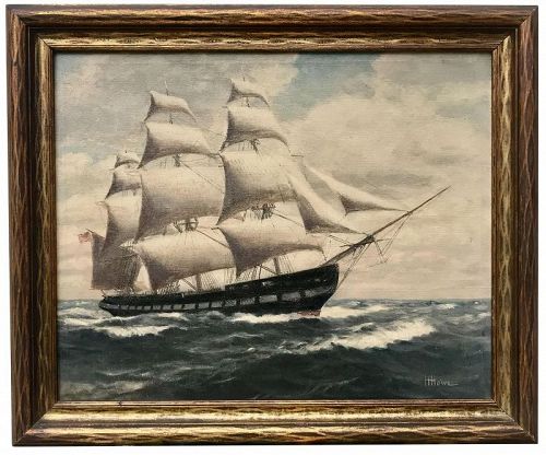 Sailing Ship Portrait "The Canton Packet" Boston by Harry H. Howe