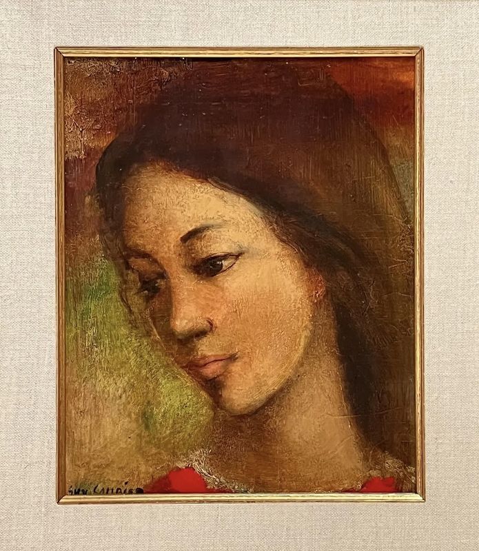 Vintage Oil Painting a Portrait of a Young Woman by Guy Cambier