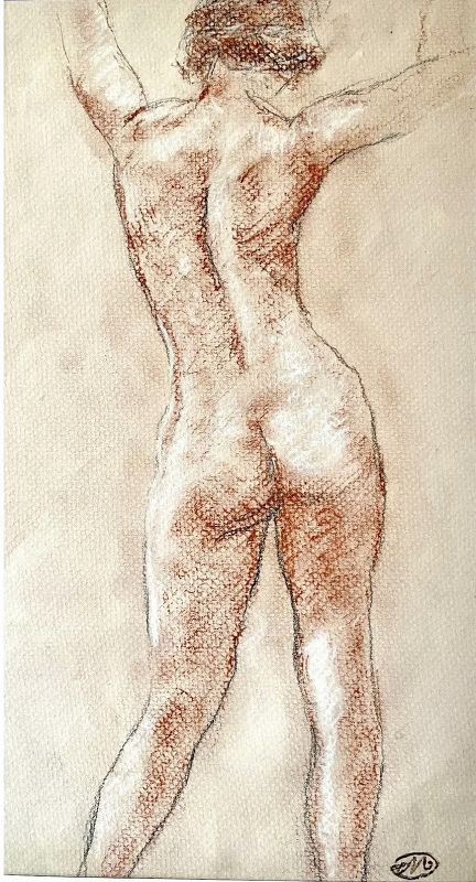 French Nude Female Drawing by Aristide Maillol (1861 - 1944)