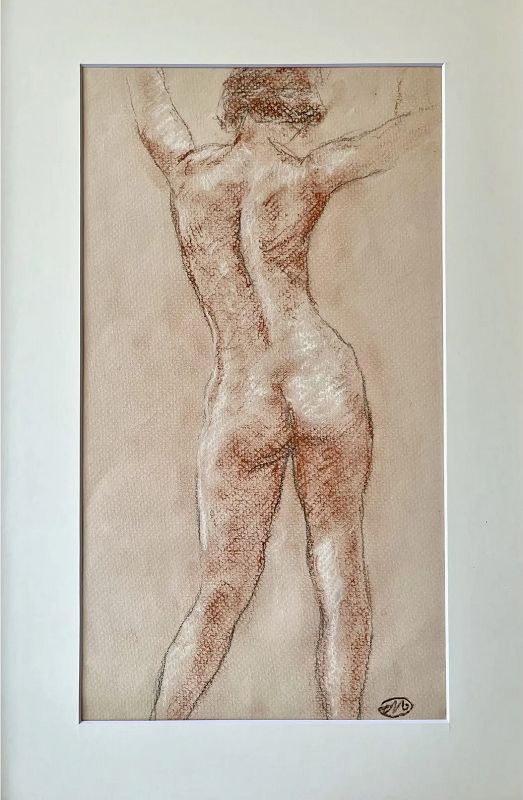 French Nude Female Drawing by Aristide Maillol (1861 - 1944)