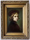 Antique Dutch School Oil Painting Portrait of a Boy 19th Century