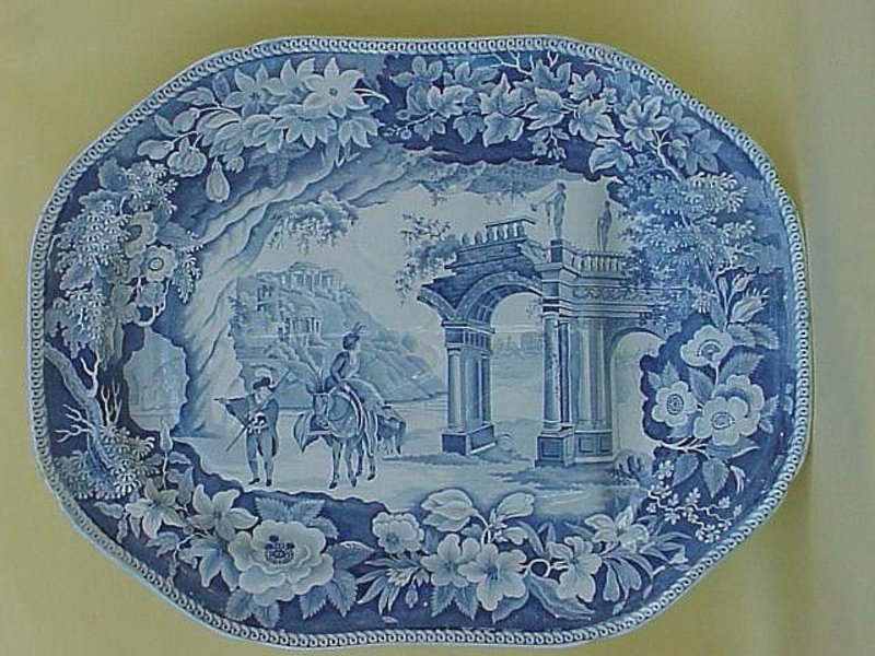 Staffordshire Transferware senic  platter c.1825 Clews