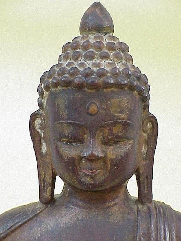 Antique Carved Wood Buddha Burma 19th century