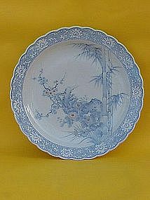 Japanese Arita Imari porcelain large bowl or charger