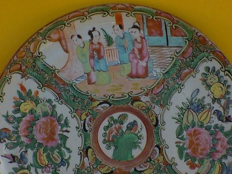 Chinese export Famille rose medallion plate c.1880