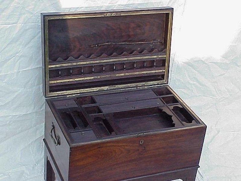 British Campaign chest writing desk c.1850