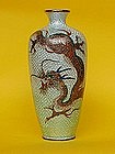 Japanese Cloisonne Dragon Vase ginbari c.1890