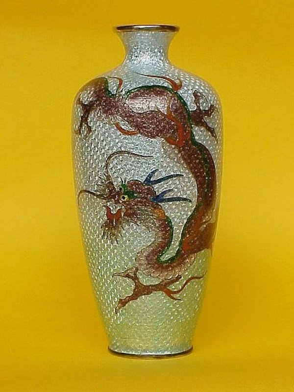 Japanese Cloisonne Dragon Vase ginbari c.1890