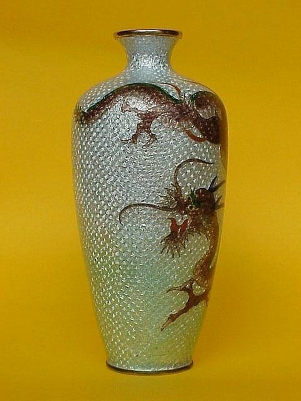 Japanese Cloisonne Dragon Vase ginbari c.1890