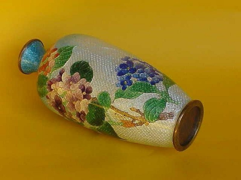 Japanese Ginbari Cloisonne Vase Floral