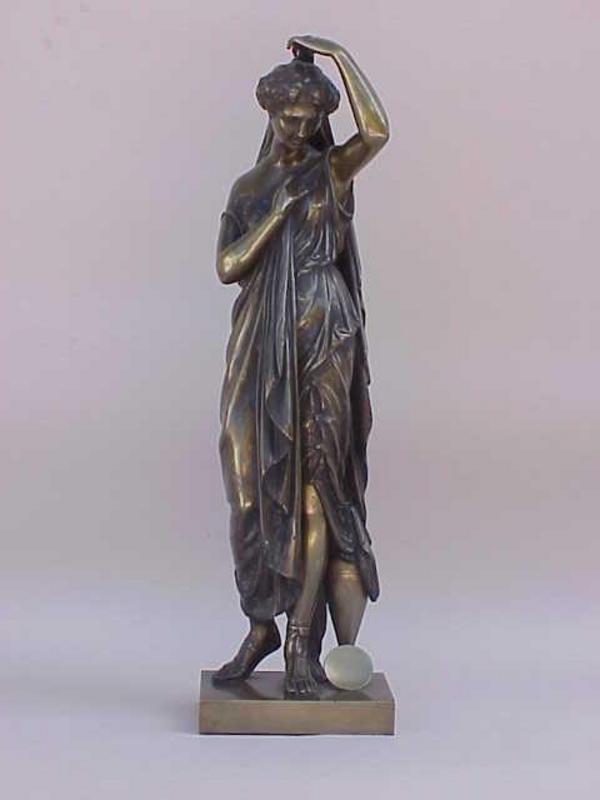 Classical Bronze statue Grecian woman Victor Evrard