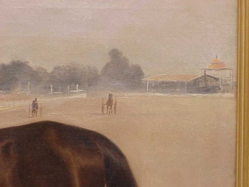 Portrait Race Horse Antique oil painting Hillyard 1894