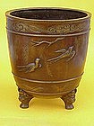 Japanese Bronze planter jardiniere Meiji