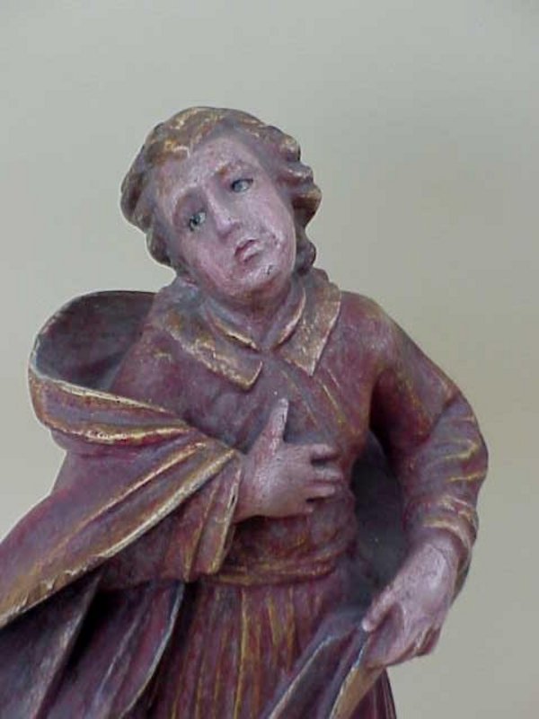 Antique Carved Santo or Saint statue European c. 1840